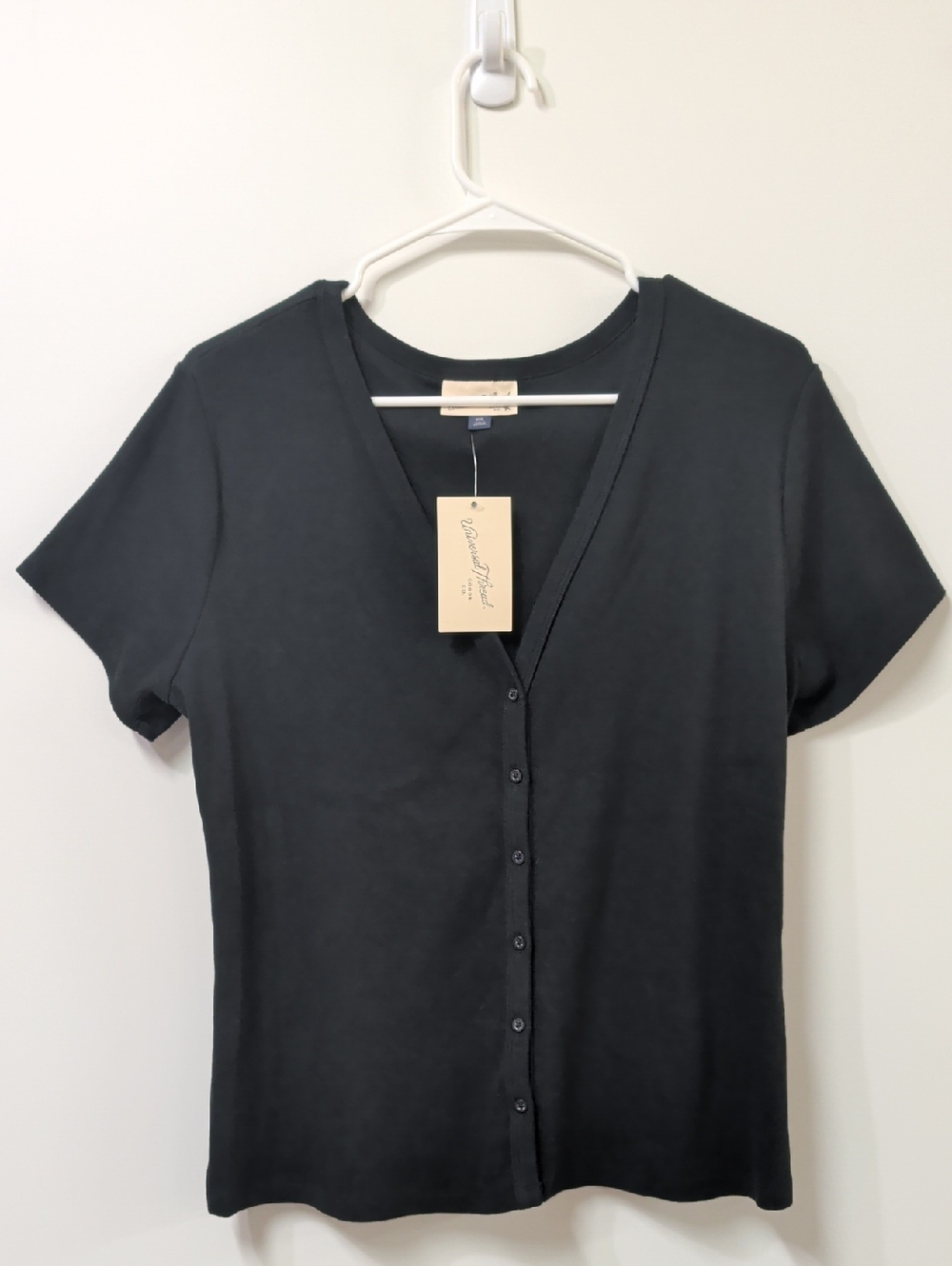 Universal Thread Black Rib Knit Short Sleeve Cardigan Size XXL